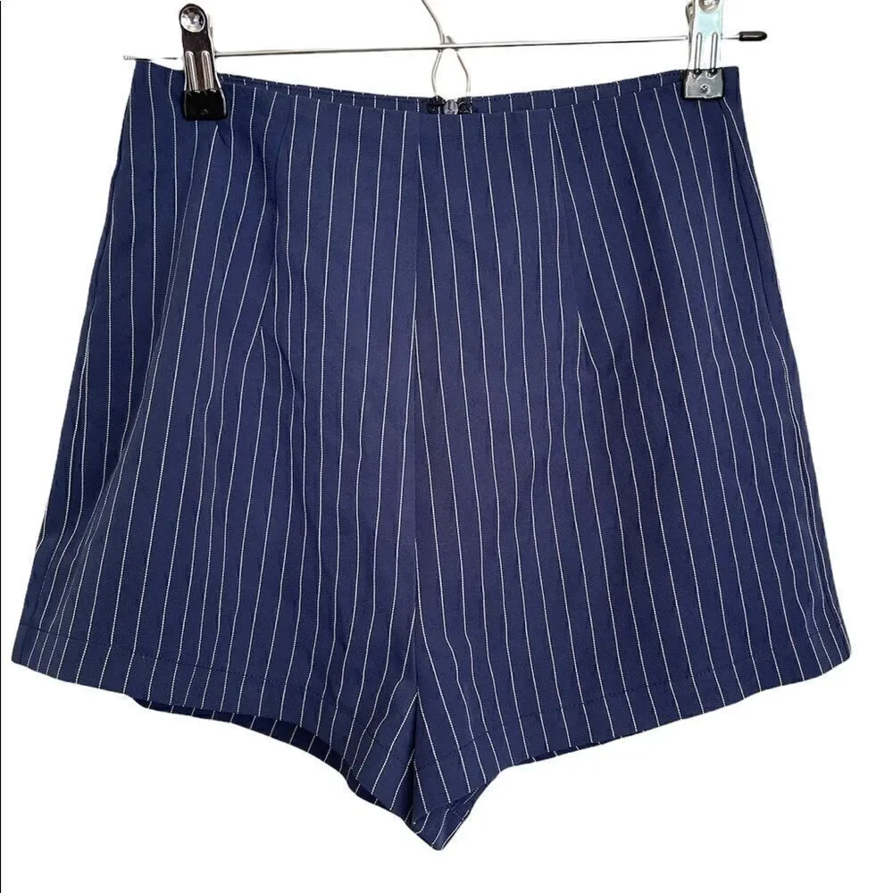 3/$25 SUPERDOWN High Waist Striped Navy Blue Shorts.Size S